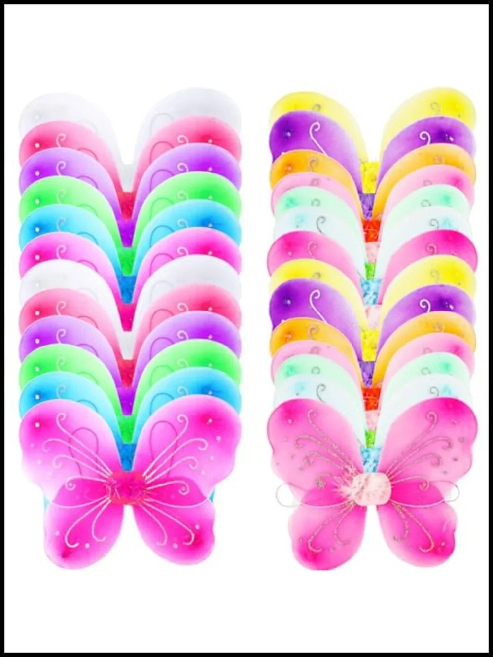 26 Pack Fairy Wings Bulk Butterfly Costume Wings for Kids Cosplay Party Dress Up